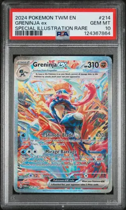 2024 Pokemon Greninja Ex Special Illustration Rare #214 GEM MT PSA 10 TWM - Image 1