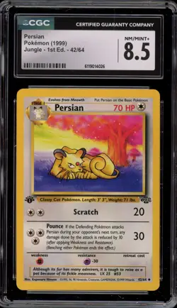 Pokemon Persian Jungle 1st Edition #42 CGC 8.5 - Image 1