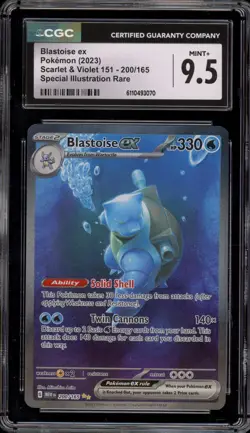 Pokemon Blastoise ex 151 MEW EN Special Illustration Rare #200 CGC 9.5 - Image 1