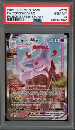Pokemon Espeon VMAX Fusion Strike Full Alt Art #270 PSA 10 Gem Mint - Image 1