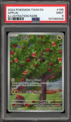 Pokemon Applin Twilight Masquerade Illustration Rare #185 PSA 9 Mint - Image 1