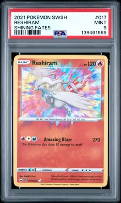 PSA 9 Reshiram Amazing Rare 017/072 Pokemon Shining Fates - Image 1