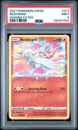 PSA 9 Reshiram Amazing Rare 017/072 Pokemon Shining Fates - Image 1