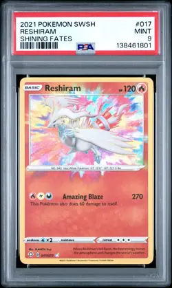 PSA 9 Reshiram Amazing Rare 017/072 Pokemon Shining Fates - Image 1