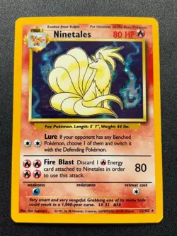 Pokemon TCG Base Set Unlimited -Ninetales- Holo Rare 12/102 - Image 1