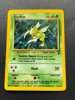 Pokemon TCG Base Set 2 -Scyther- Holo Rare 17/130 - Image 1