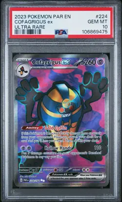 Pokemon 2023 SV Paradox Rift Cofagrigus EX #224/182 PSA 10 - Image 1
