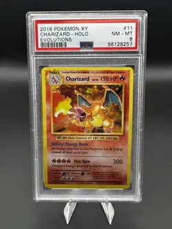 2016 POKEMON XY EVOLUTIONS #11 CHARIZARD-HOLO PSA 8 - Image 1