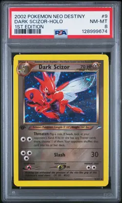 1st Edition Pokemon Dark Scizor Neo Destiny #9 PSA 8 NM-Mint Rare Original Owner - Image 1