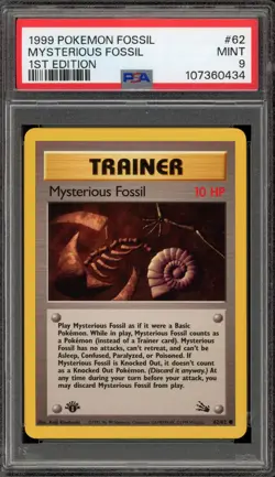Pokemon Mysterious Fossil 1st Edition #62 PSA 9 Mint - Image 1