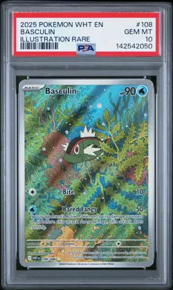 2025 POKEMON WHT EN-WHITE FLARE 108 BASCULIN ILLUSTRATION RARE - Image 1