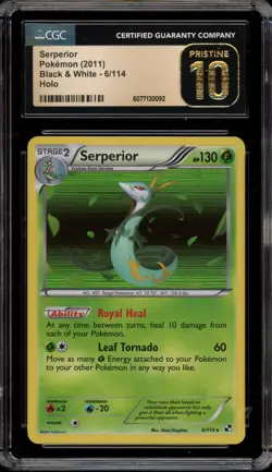 Pokemon Serperior Black & White Holo Rare #6 CGC 10 Pristine - Image 1