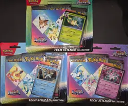Pokemon TCG Scarlet and Violet 8.5 Prismatic Evolutions Tech Sticker LOT OF 3 - Image 1