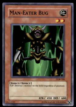 Yu-Gi-Oh TCG The Legend of Blue Eyes White Dragon #LOB-108 Man-Eater Bug SR - Image 1