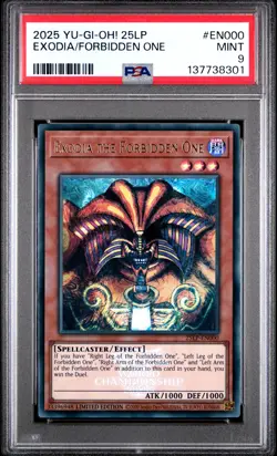 Exodia The Forbidden One 25LP-EN000 Emblazoned Ultra Rare Yugioh PSA 9 *301 - Image 1