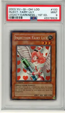 Injection Fairy Lily LOD-100 1st Edition Secret Rare Yugioh PSA 9 *928 - Image 1