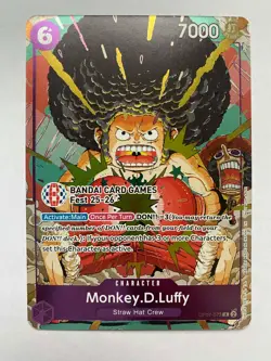 FOIL PROMO - Afro Monkey.D.Luffy (BANDAI Fest 25-26) OP07-073 One Piece English - Image 1