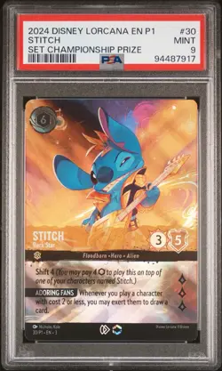 Disney Lorcana Stitch - Rock Star Store Championship Promo #30 Holo PSA 9 2024 - Image 1