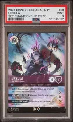 Disney Lorcana Ursula Sea Witch Queen Promo Holo PSA 9 #38 2024 EN - Image 1