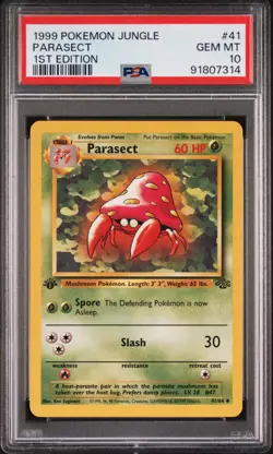 PSA 10 Parasect 1st Edition Jungle 41/64 1st Edition Pokemon Card - Image 1