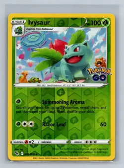 Ivysaur Reverse Holo Uncommon Pokemon GO PGO Grass 002/078 Pokemon Card TCG - Image 1