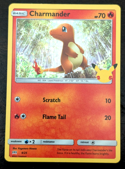 POKEMON ~ CHARMANDER ~ 9/25 ~ McDONALD'S 25th ANNIVERSARY PROMO CARD ~ FOIL NM - Image 1