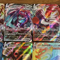 Lot of 10 Pokemon VMAX Cards Ice Rider Calyrex, Inteleon, Rainbow Rare Slowking - Image 3