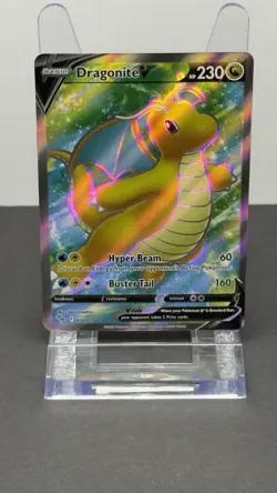 Pokemon Dragonite V Full Art Holo Ultra Rare GO: Hyper Beam 076/078 230 HP Card - Image 1