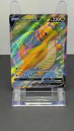Pokemon Dragonite V Full Art Holo Ultra Rare GO: Hyper Beam 076/078 230 HP Card - Image 2
