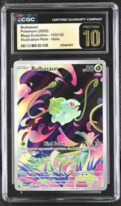 Bulbasaur 133/132 CGC Pristine 10 IR Mega Evolutions Graded Pokemon TCG Card - Image 1