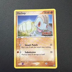 Machop - 53/108 Reverse Holo EX Power Keepers NM- Pokemon Card - STAMPED - Image 1