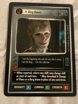 Star Trek CCG 1E FC BORG QUEEN Rare Card NEVER PLAYED - Image 1