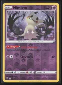 Mimikyu Rare SWSH03: Darkness Ablaze 081/189 LP Pokemon Card Reverse Holo - Image 1