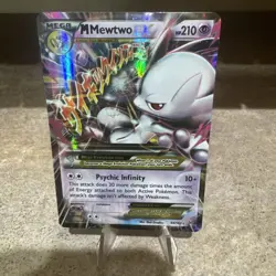 Pokemon M Mega Mewtwo EX Ultra Rare Holo TCG Card 64/162 LP - Image 1