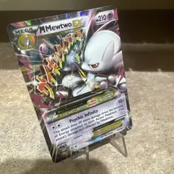 Pokemon M Mega Mewtwo EX Ultra Rare Holo TCG Card 64/162 LP - Image 2