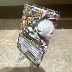 Pokemon M Mega Mewtwo EX Ultra Rare Holo TCG Card 64/162 LP - Image 3