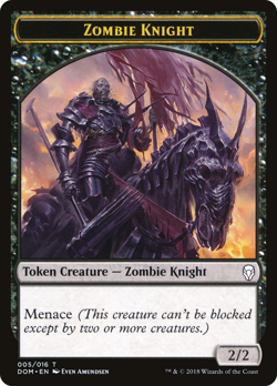 ZOMBIE KNIGHT TOKEN x1 mtg NM Dominaria - Image 1