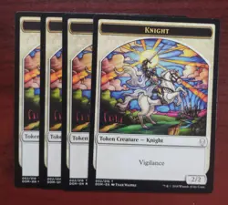 KNIGHT TOKEN x4 mtg EX/NM Dominaria - Image 1