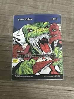 Beast Within BORDERLESS FOIL Mythic 0033 MAR Magic The Gathering Spider-Man MTG - Image 1