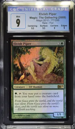 ELVISH PIPER 2010 Core Set Foil Rare CGC 9 Q++ MTG [Nostalgium] - Image 1