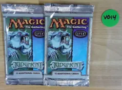 1x Lot of 2x EMPTY BOOSTER PACKS: Magic The Gathering: Judgment: V0014 Slightly - Image 1