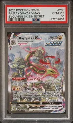2021 POKEMON SWORD & SHIELD EVOLVING SKIES SECRET FULL ART/RAYQUAZA VMAX PSA 10 - Image 1
