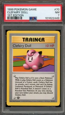 Pokemon Clefairy Doll Base Set Shadowless 1st Edition Rare #70 PSA 7 - Image 1