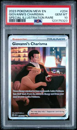 2023 POKEMON MEW EN-151 SPECIAL ILLUSTRATION RARE GIOVANNI'S CHARISMA PSA 10 - Image 1