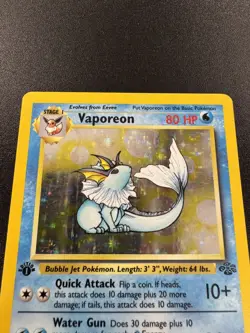 Vaporeon 12/64 Rare Jungle Holo 1st Edition Pokemon - Image 3