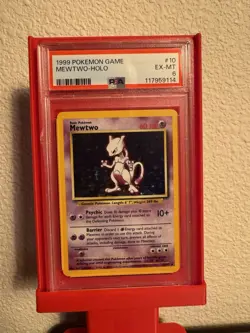 Pokemon TCG Mewtwo Holo Rare Base Set Unlimited WOTC Vintage PSA 6 EXMT - Image 1