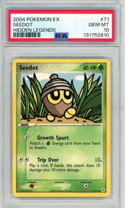 2004 POKEMON EX #71 SEEDOT GEM MT PSA 10 HIDDEN LEGENDS - Image 1