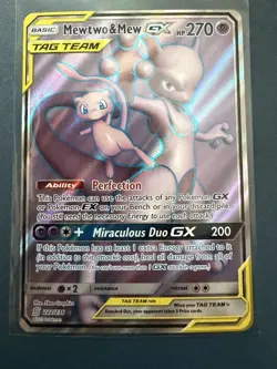 Pokemon Mewtwo & Mew GX Tag Team Full Art Unified Minds 222/236 - Image 1