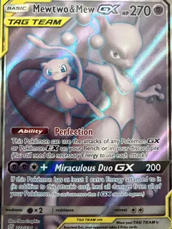 Pokemon Mewtwo & Mew GX Tag Team Full Art Unified Minds 222/236 - Image 2