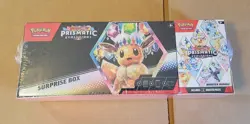 Pokemon TCG Prismatic Evolutions Surprise Box And Booster Bundle Sealed 2 Pack - Image 1